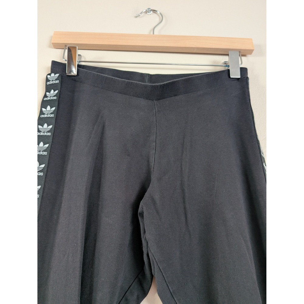 Adidas Originals Womens Trefoil Logo Tape Leggings Black Slim Fit S Athleisure - Picture 7 of 10